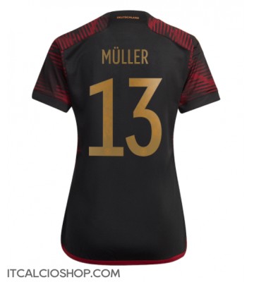 Germania Thomas Muller #13 Seconda Maglia Femmina Mondiali 2022 Manica Corta